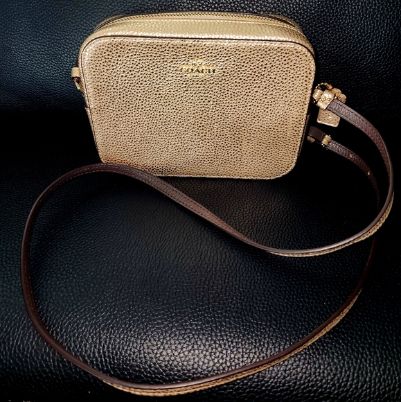 Coach Pale Gold "Camera" Crossbody - Picture 2 of 5